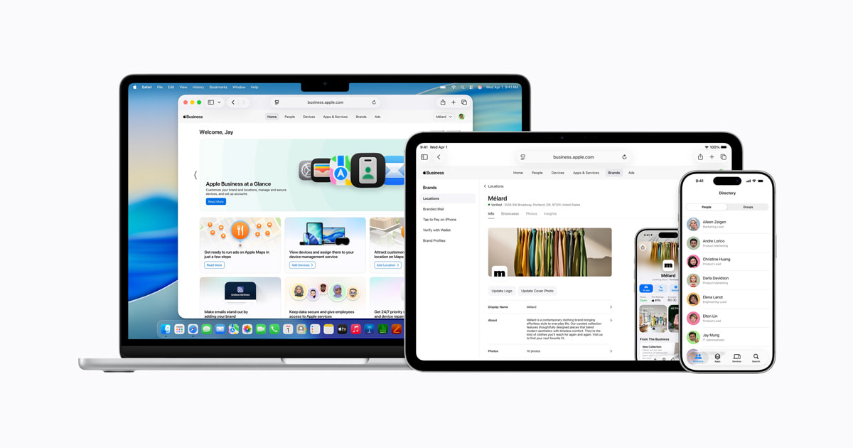 Nieuw: Apple Business, een alles‑in‑één-platform voor bedrijven in alle soorten en maten
